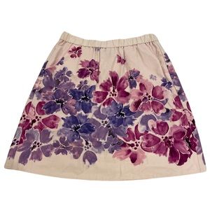 Anthropologie Edme & Esyllte Pink Purple Floral Skirt Size Small
